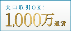 大口取引OK！1,000万通貨