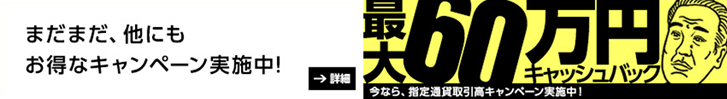 最大60万円キャッシュバックキャンペーン