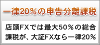 一律20%の申告分離課税|店頭FXでは最大50%の総合課税が、大証FXなら一律20%