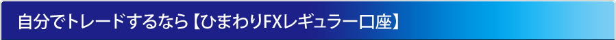 自分でトレードするなら【ひまわりFXレギュラー口座】
