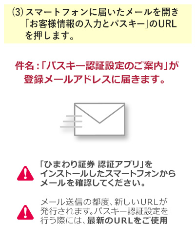 届いたメールに記載のURLへアクセスします